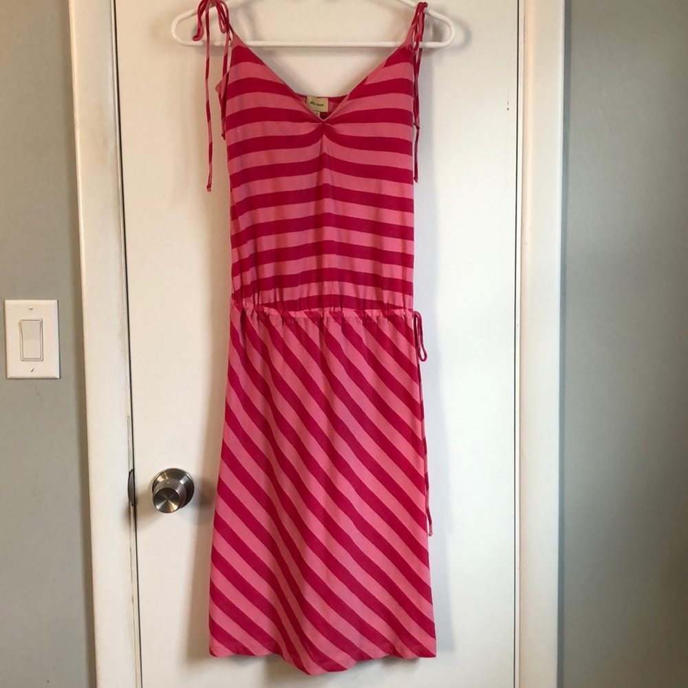 Ella Moss Stripe Pattern Dress w Tie Straps EUC